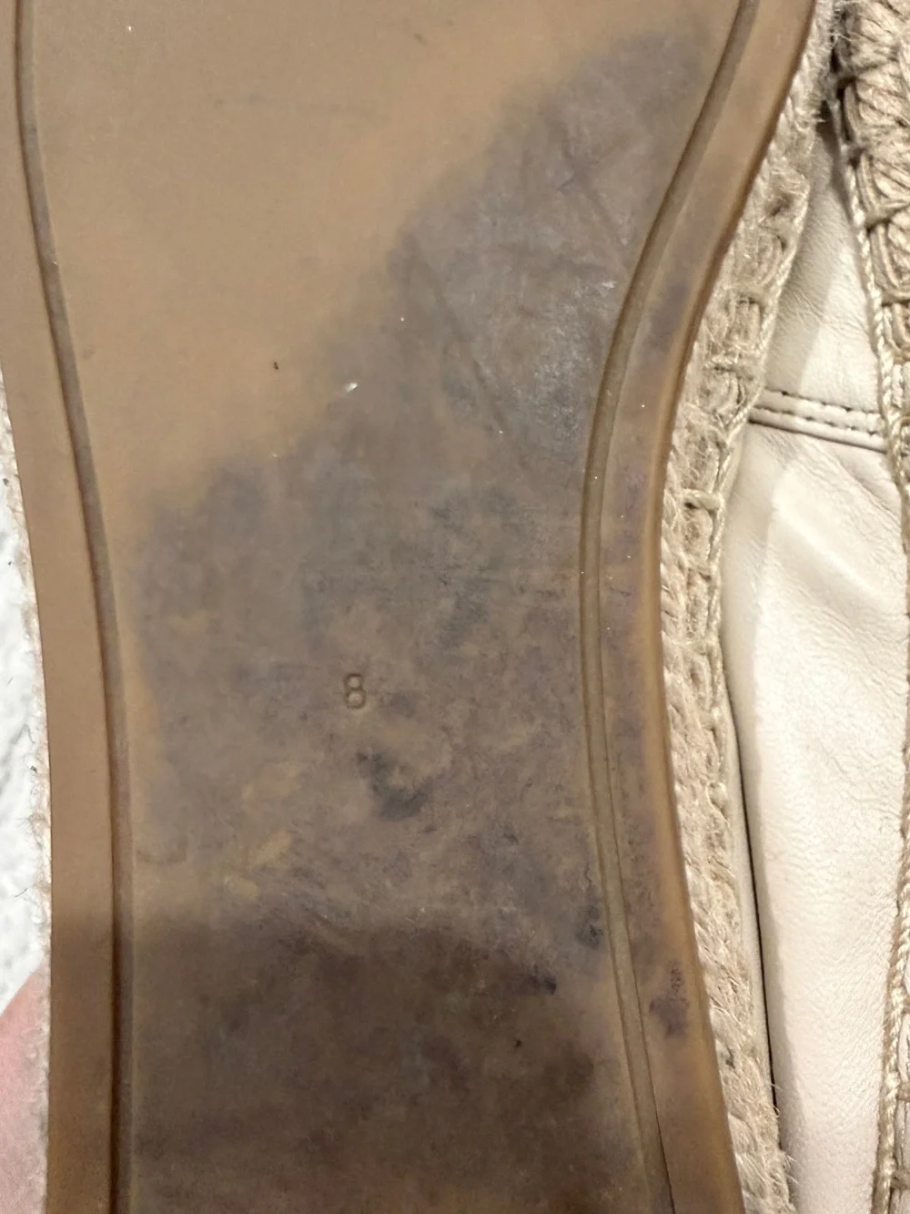 Tory Burch Colorblock Beige and Black Leather Espadrille Flats in sz. 8